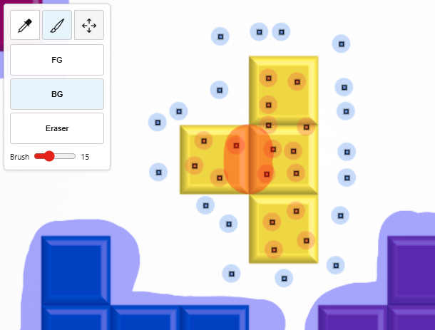Brush tool painting FG/BG corrections